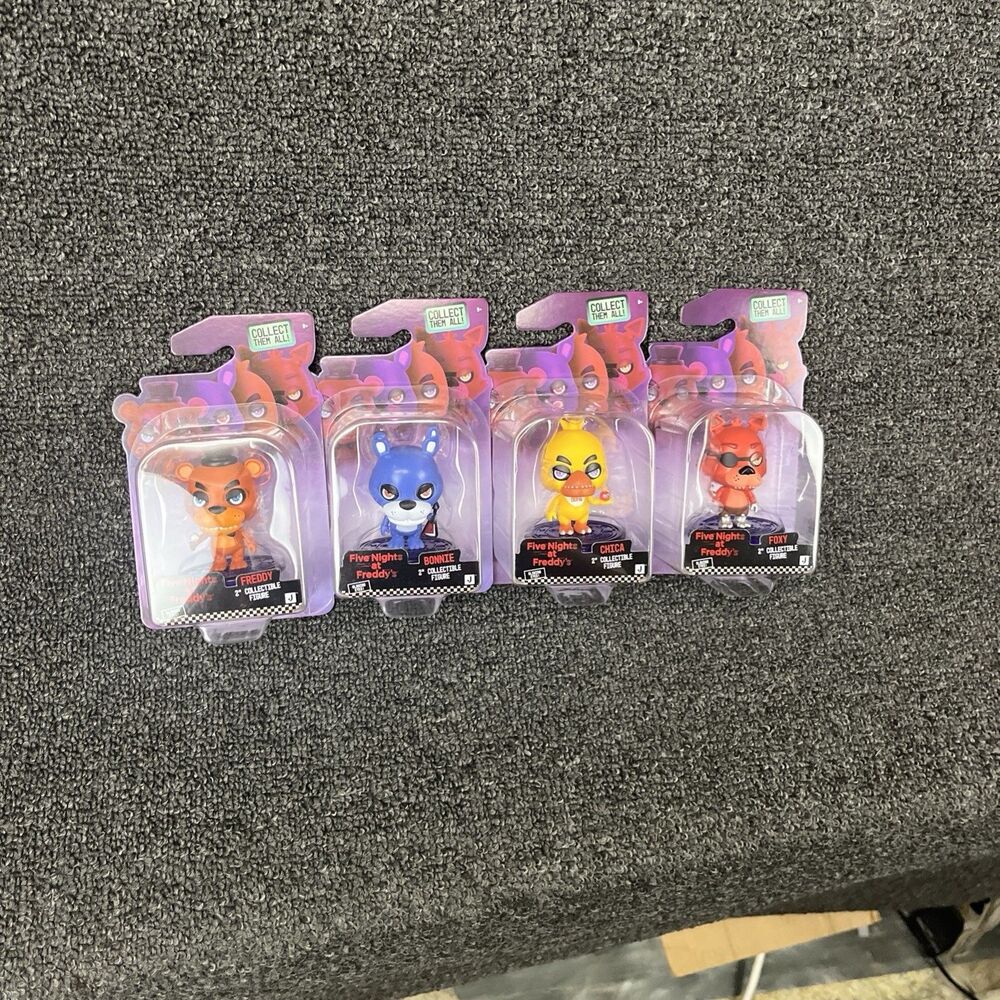 FNAF Five Nights at Freddy’s 2” Jazwares Figure SET Bonnie Chica Foxy & Freddy